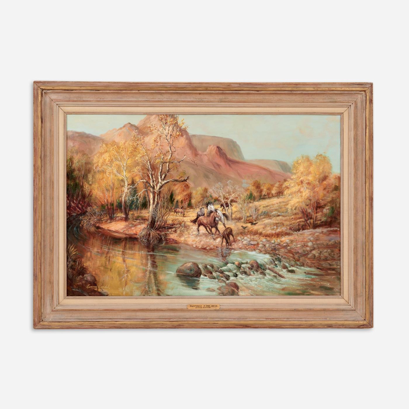 Artwork by Lennon Ray Bandel, Mustangs on Oak Creek, Made of Oil on linen