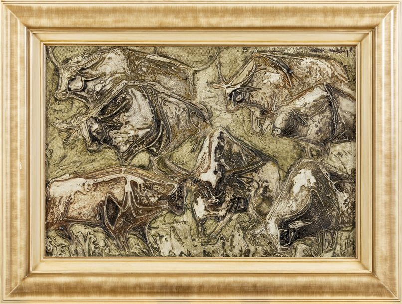 Artwork by Mick Micheyl, Bull, Made of Oil on isorel