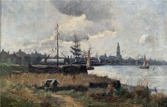Fishing boats at the Quayside by John Reid Murray