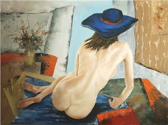 Nu au chapeau bleu - Monique Cossu