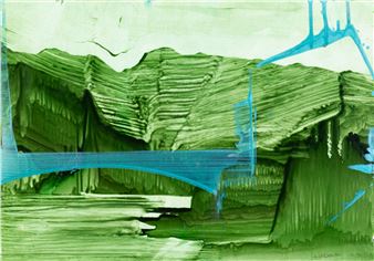 Untitled (Blue Bridge) - James Lavadour