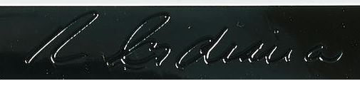 Robert Indiana signature on Enamel colors on aluminum, 1975.