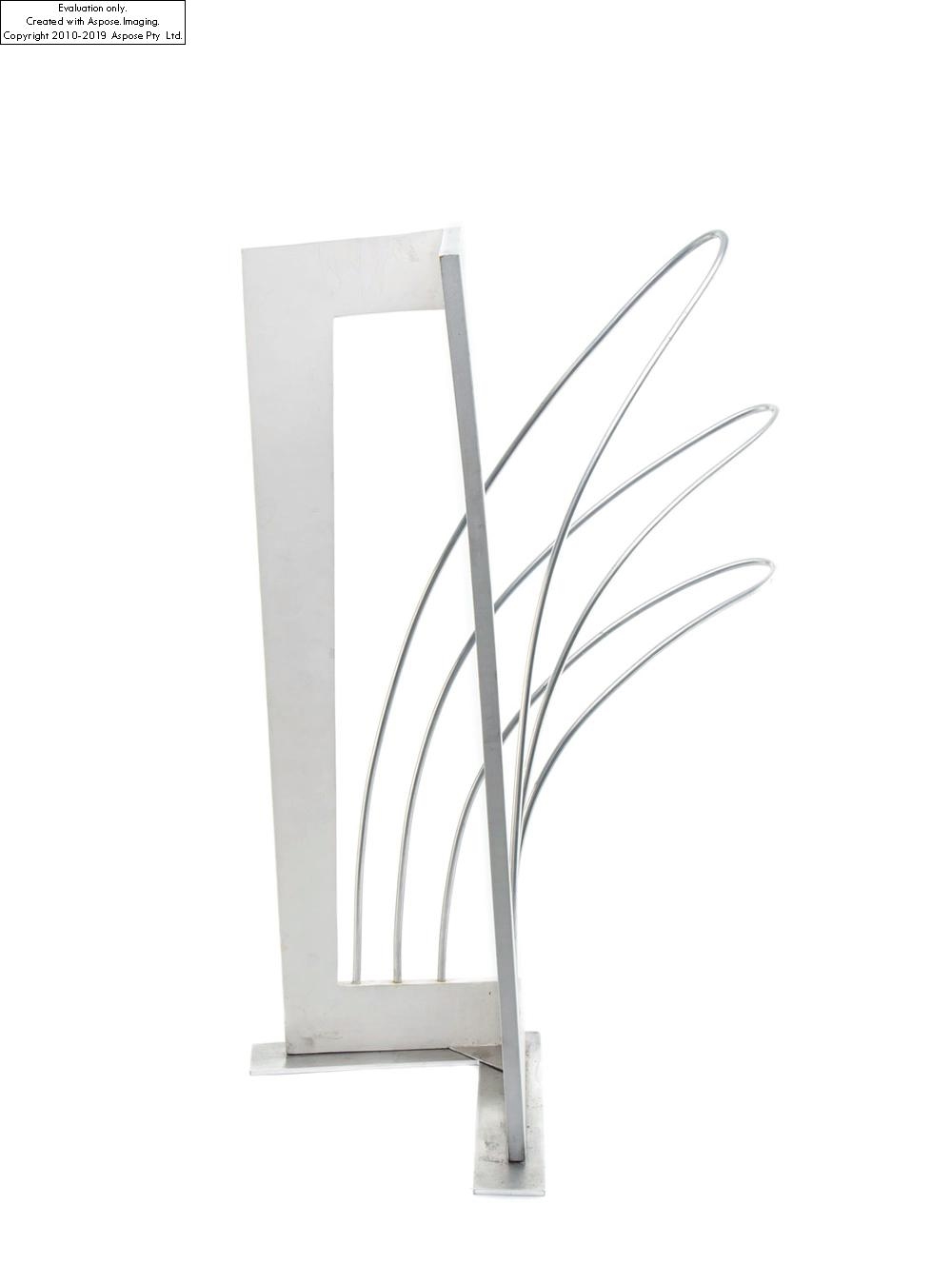 Artwork by Maciej Szańkowski, Strings of wind  (I), Made of plywood, metal, aluminium