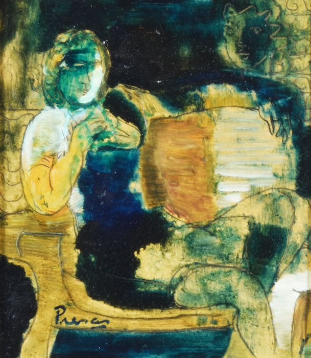 Artwork by Leopoldo Presas, FIGURAS, Made of oil on cardboard