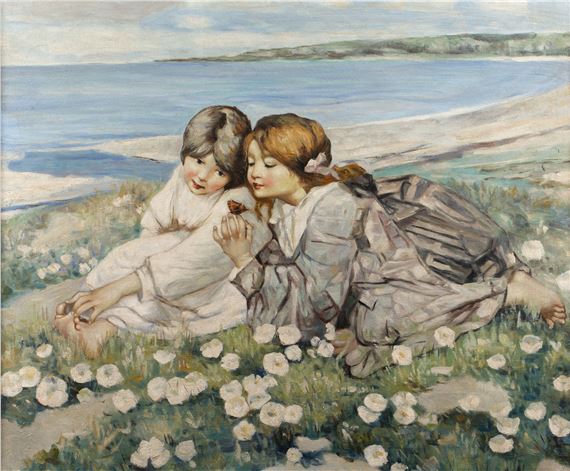 Edward Atkinson Hornel | Seashore Roses | MutualArt