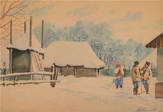 ZIMOWY PEJZAŻ WIEJSKI - Stanisław Kosiński