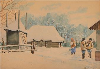 ZIMOWY PEJZAŻ WIEJSKI - Stanisław Kosiński