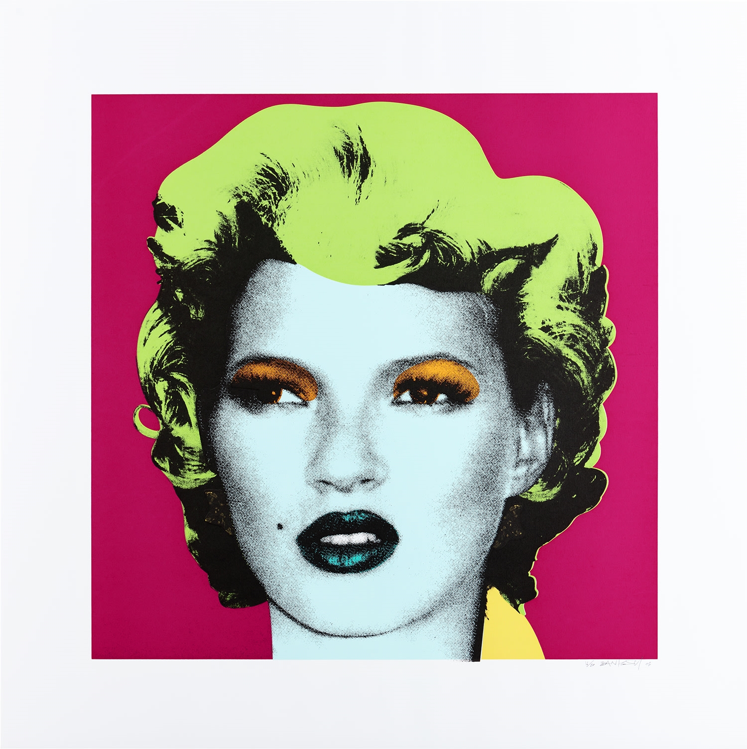Banksy | Kate Moss: Red, Hair Lime Green (2005) | MutualArt