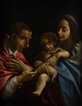 Artwork by Lorenzo Garbieri, Madonna col Bambino e San Carlo Borromeo