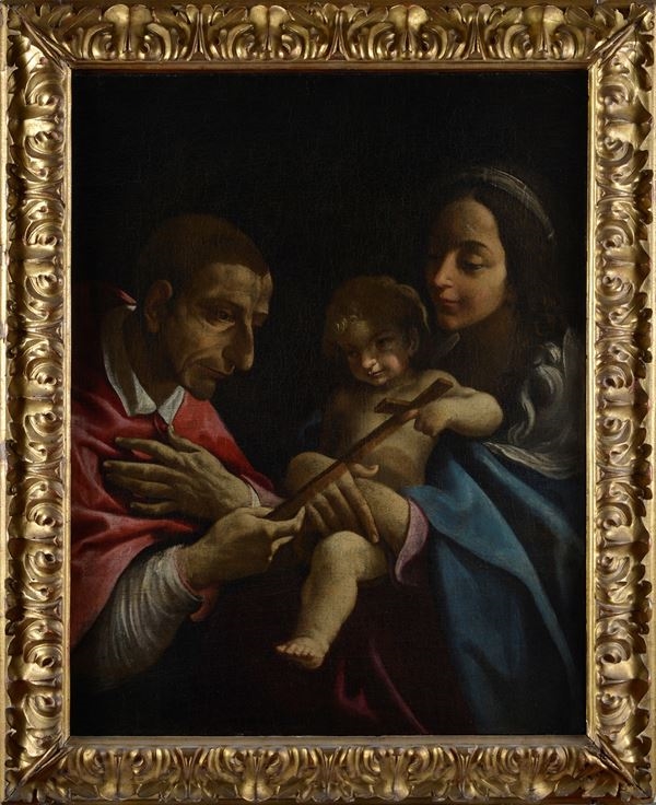 Artwork by Lorenzo Garbieri, Madonna col Bambino e San Carlo Borromeo