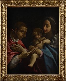 Artwork by Lorenzo Garbieri, Madonna col Bambino e San Carlo Borromeo