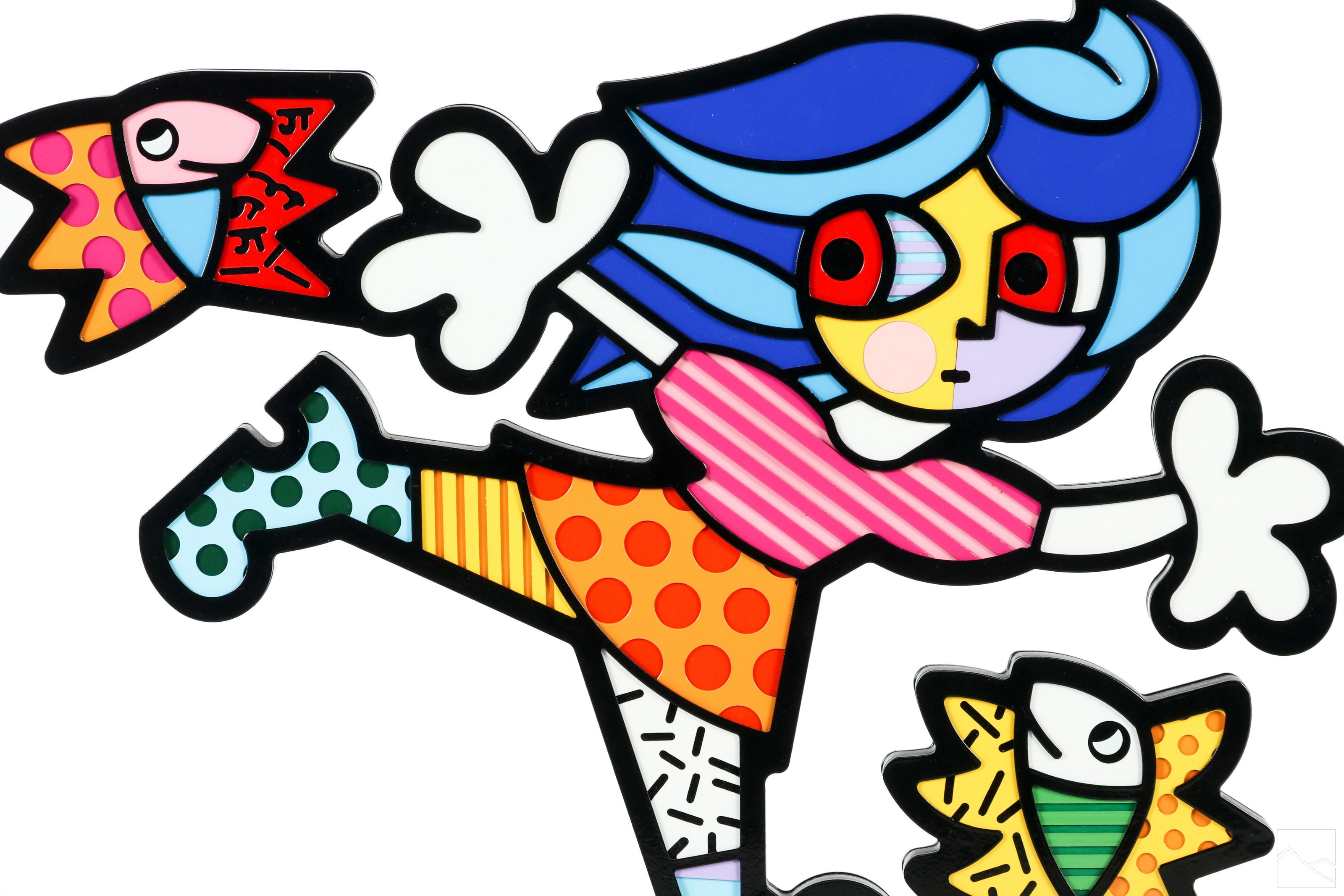 Romero Britto | Romero Britto b.1963 Cubist Pop Art Figural Statue ...
