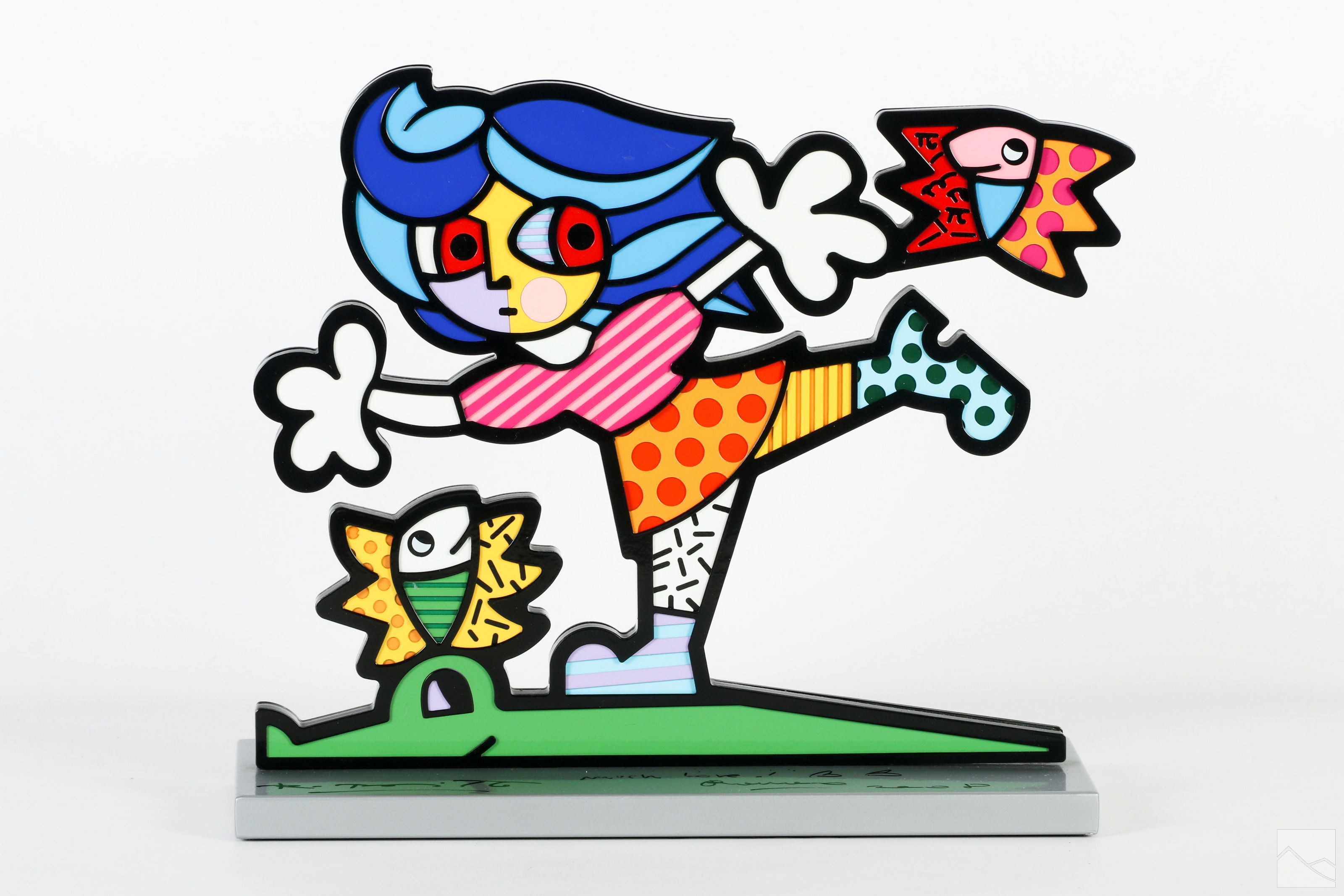 Romero Britto | Romero Britto b.1963 Cubist Pop Art Figural Statue ...