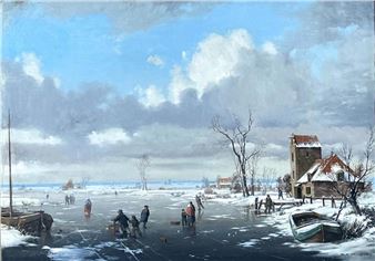 Untitled (Winter Scene with Skaters) - Reginald Ernest Arnold