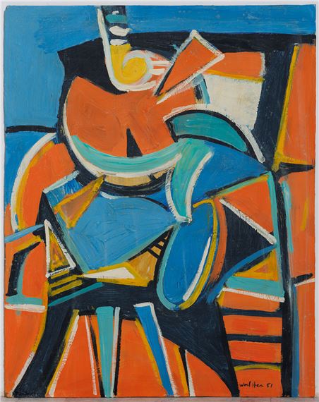 Untitled abstract by Emerson S. Woelffer, 1951