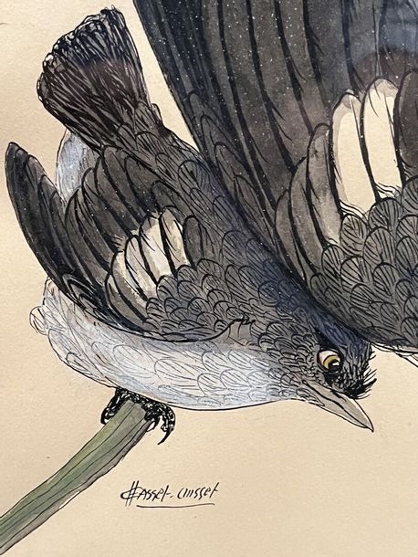 Artwork by Gasset-Ousset Hélène, Birds in the air, Made of Watercolor