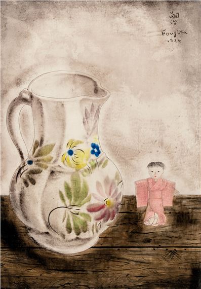 Leonard Tsuguharu Foujita | Nature morte à la pipe et à la poupée