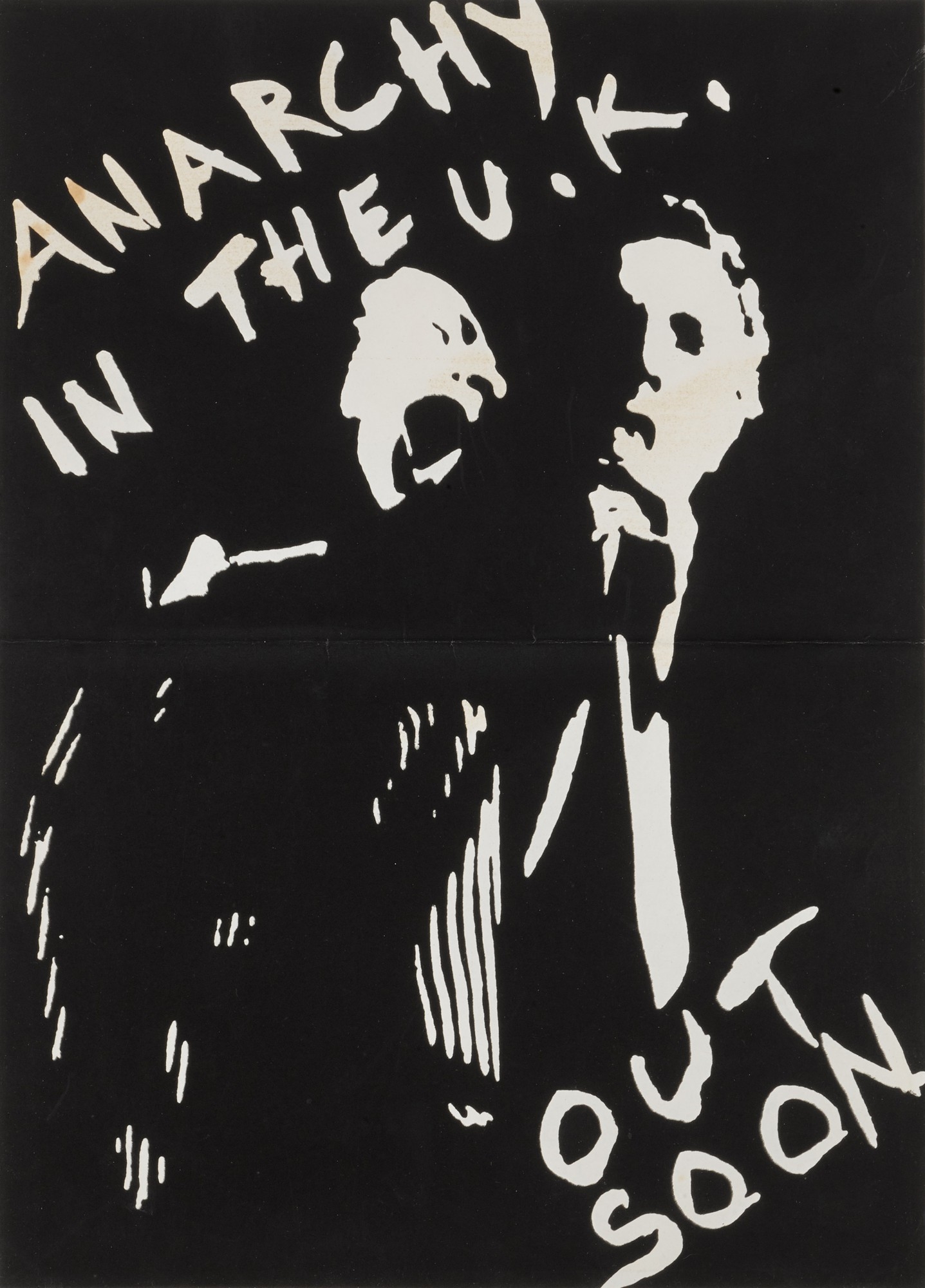 Jamie Reid Anarchy in the UK promotional poster, 'out soon', summer (1976) MutualArt