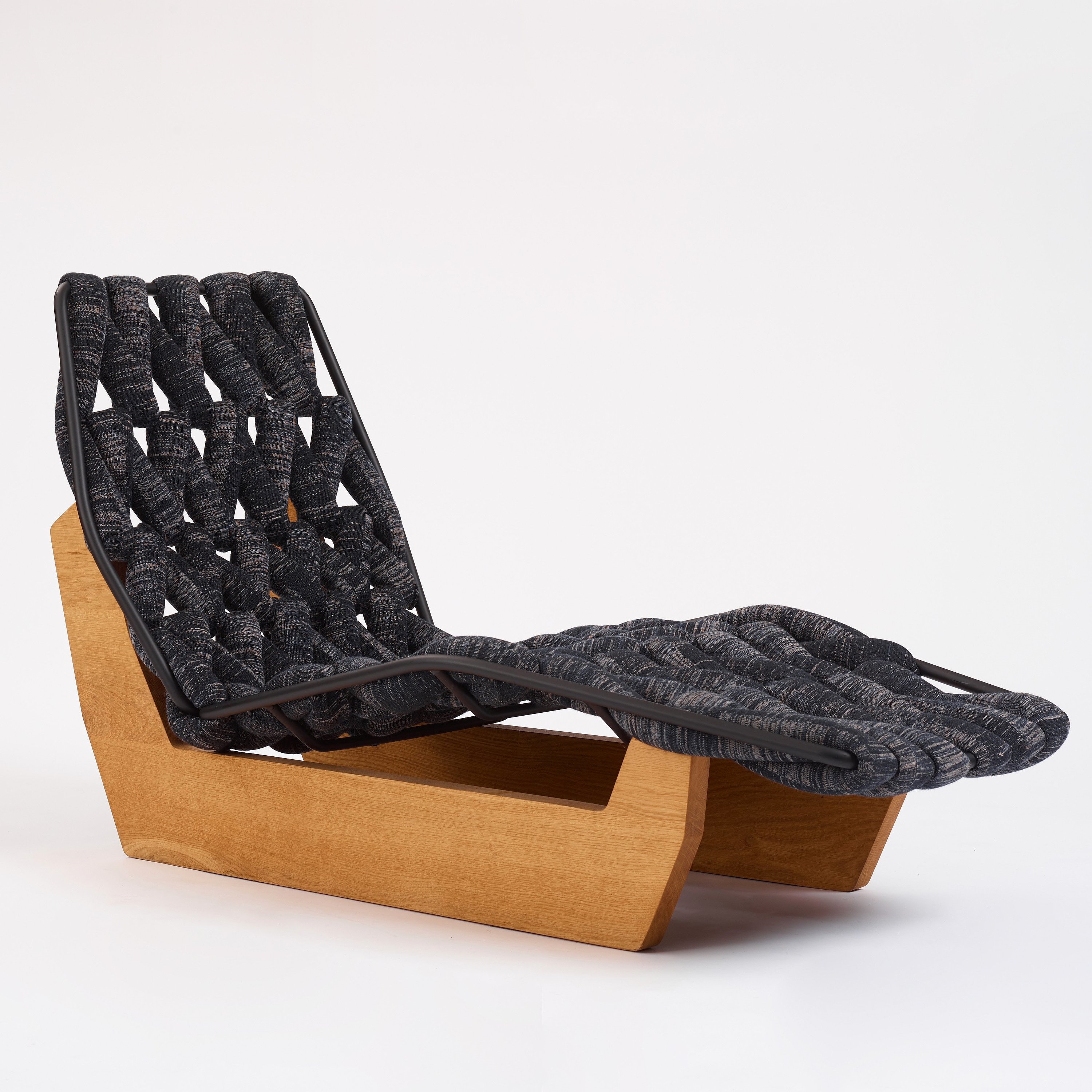 Artwork by Patricia Urquiola, 'Biknit', chaise longue, Made of black and grey textile