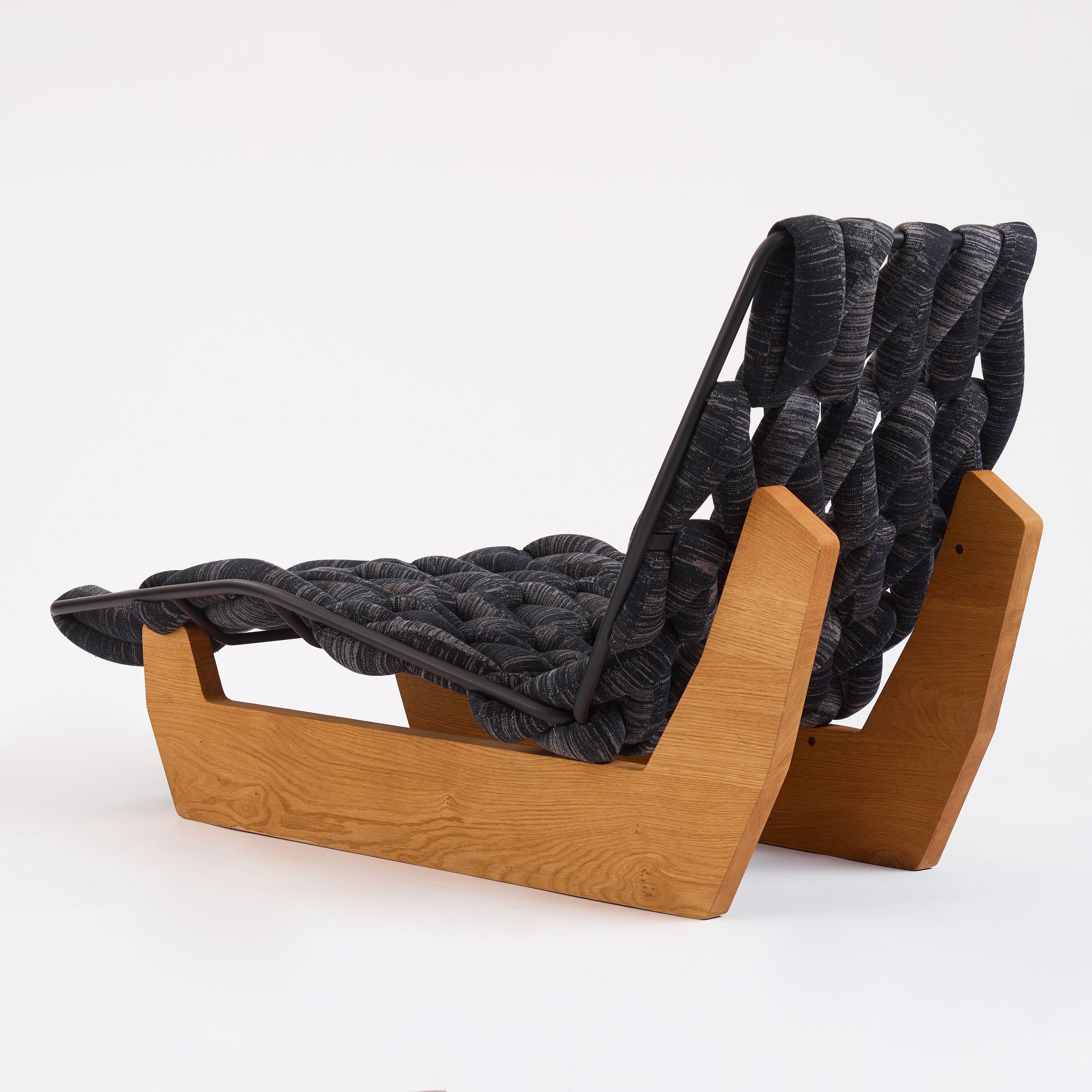 Artwork by Patricia Urquiola, 'Biknit', chaise longue, Made of black and grey textile