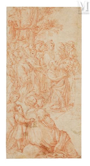 Une assemblée dans un paysage boisé - Lorenzo Garbieri