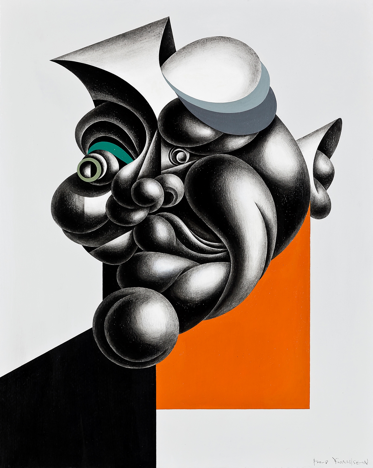 Artwork by Yoon Miseon, P20-8, Made of acrylic and pencil on hard paper