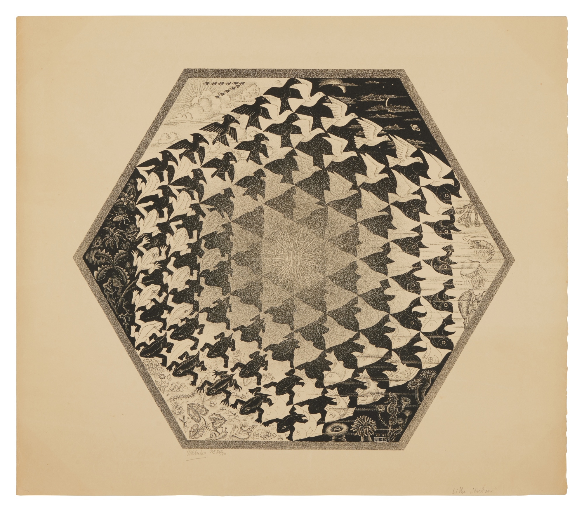 Verbum by Maurits Cornelis Escher, Executed in 1942