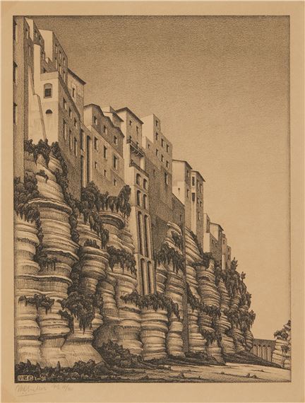 Tropea, Calabria by Maurits Cornelis Escher, Executed in 1931