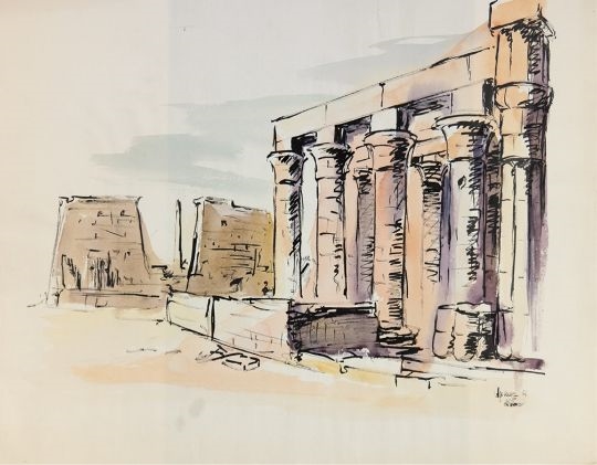 Artwork by Bodo Spranz, Luxor, Made of watercolour