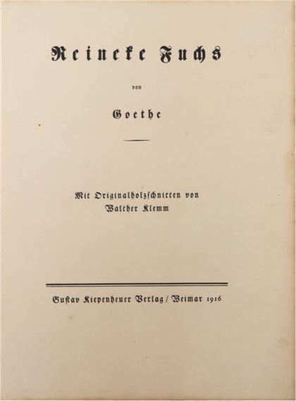 Reinecke Fuchs by Walther‏ Klemm, 1916