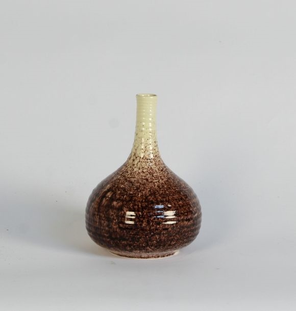 Accolay | Vase of ovoid form with fine opening out of enamelled ...