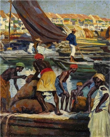 Dockworker in Singapore by Franz Kienmayer