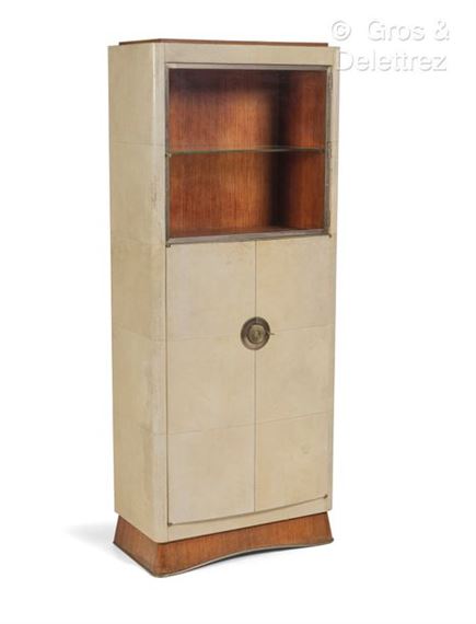 Collector's display case sheathed in parchment by André Domin, Marcel Genevrière, Circa 1930