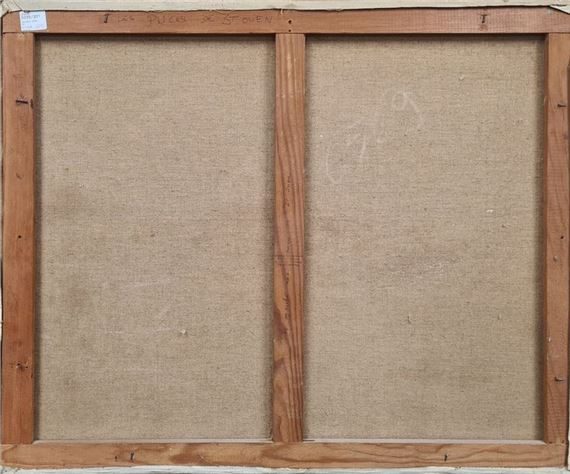 The flea market of Saint-Ouen under the snow by Fernand Laval