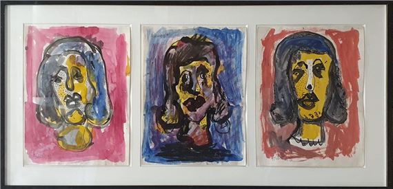 Three women, triptych by Adrien Seguin, 94-95