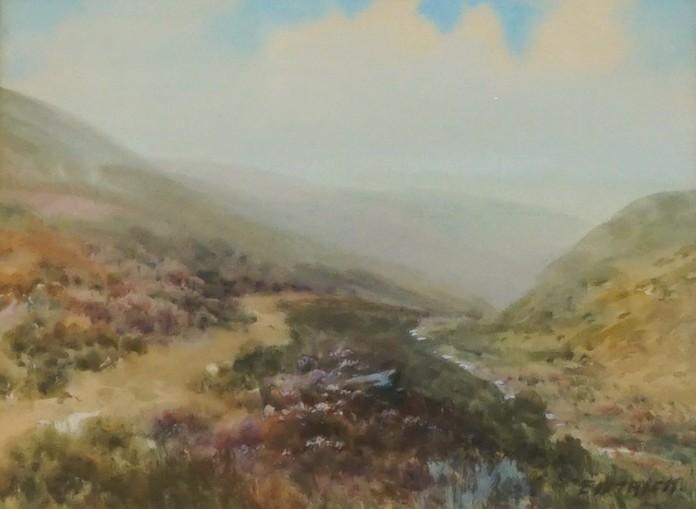 Artwork by Edward William Frick, English Countryside, Made of Watercolor on Paper