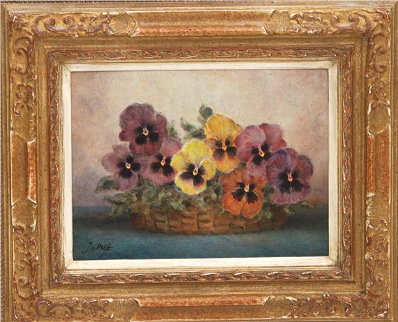 Mand met viooltjes by Jan Van Delft