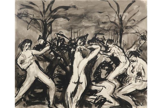 Naakte figuren bij soldaten by Imre Goth, 1930’s