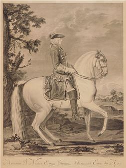 Equestrian Portrait of Louis Cazeau De Nestier, Ecuyer Ordinaire de la Grande Ecurie of - Philibert Benoît Delarue