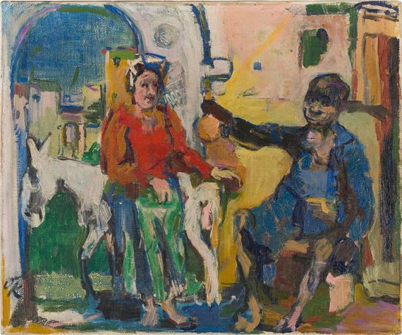 Lissabon, Strassenszene by Oskar Kokoschka, Painted in 1925