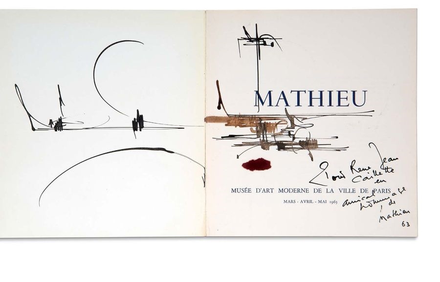 Georges Mathieu | Dessin dédicacé à René Jean Caillette (1963) | MutualArt
