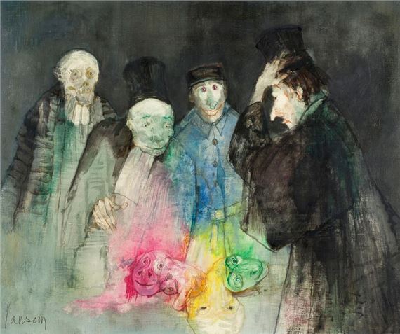 Jean Jansem | Les juges et les masques (1977) | MutualArt