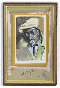 Alan Luff , Watercolour, A portrait of blues musici - Alan Luff