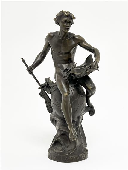 French Bronze Figure, Labor Omnia Regit by Jean-Baptiste Germain, French School