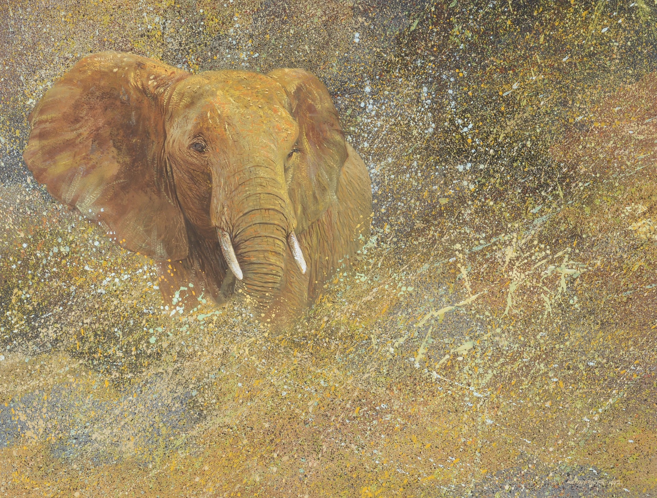 Keith Proctor | Elephant Emerging from a Splatter Sandstorm (1992 ...