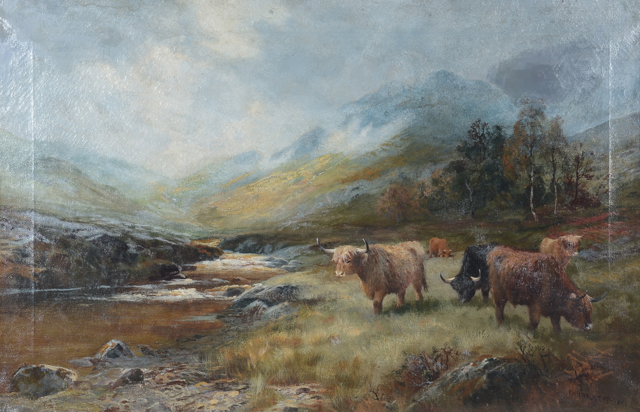 Charles William Middleton | Highland Cows (1899) | MutualArt