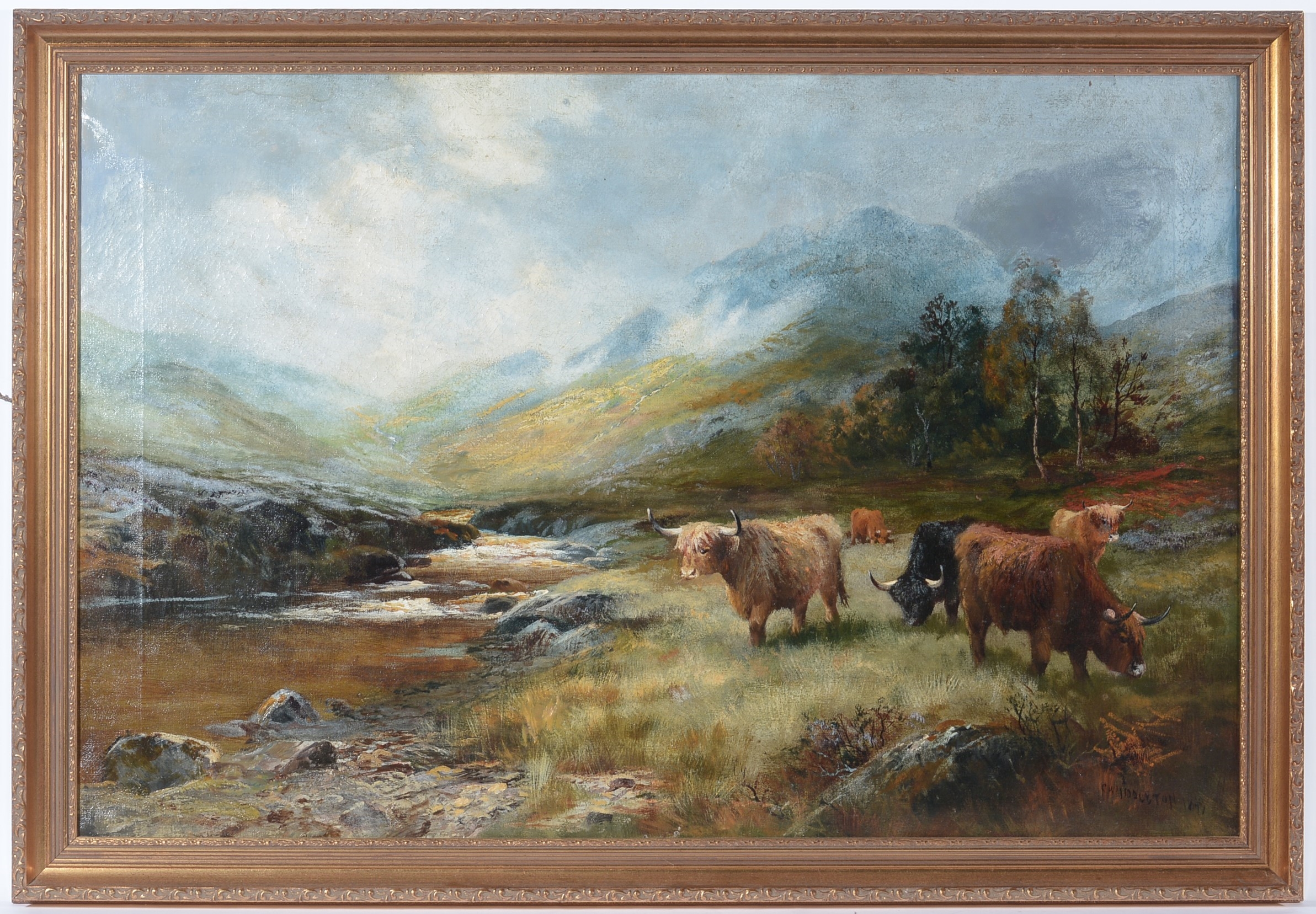 Charles William Middleton | Highland Cows (1899) | MutualArt
