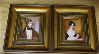 Miniature portraits of a lady and gentleman - Charles Richard Bone