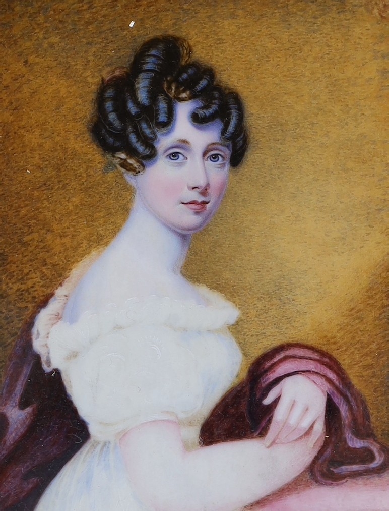Artwork by Charles Richard Bone, Miniature portraits of a lady and gentleman, Made of watercolours on ivory