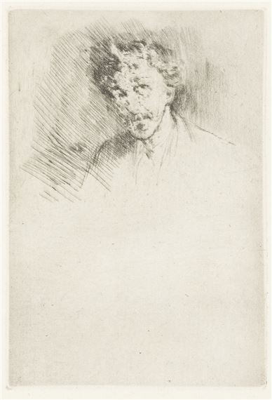 Whistler with the White Lock. by James Abbott McNeill Whistler, 1876-1879